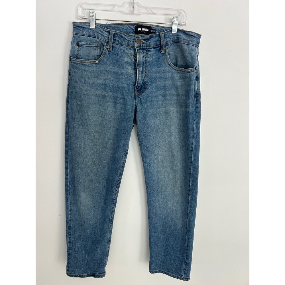 RSQ Slim Straight Mens Jeans Medium Wash Blue Denim 32x30 MD1183